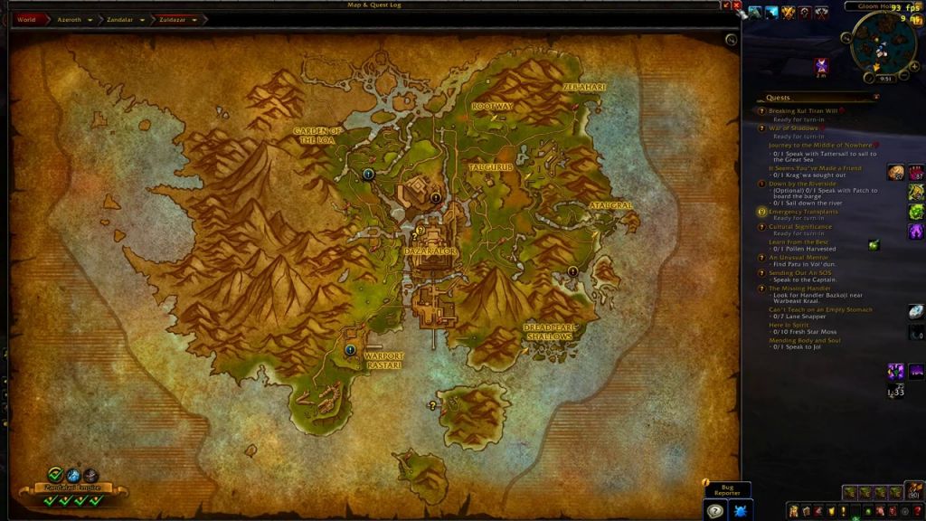 wow minimap not showing quest area