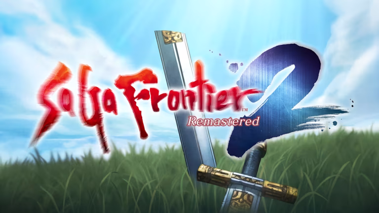 SaGa Frontier 2 Remastered key art that has a sword broken in half sitting on grass