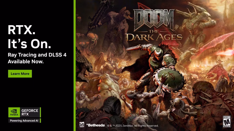 DOOM: The Dark Ages Key Art with Nvidia Banner