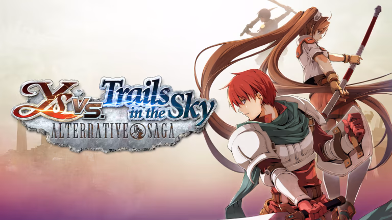 Key art for Ys vs. Trails in the sky: Alternative Saga starring Estelle Bright and Adol Christin